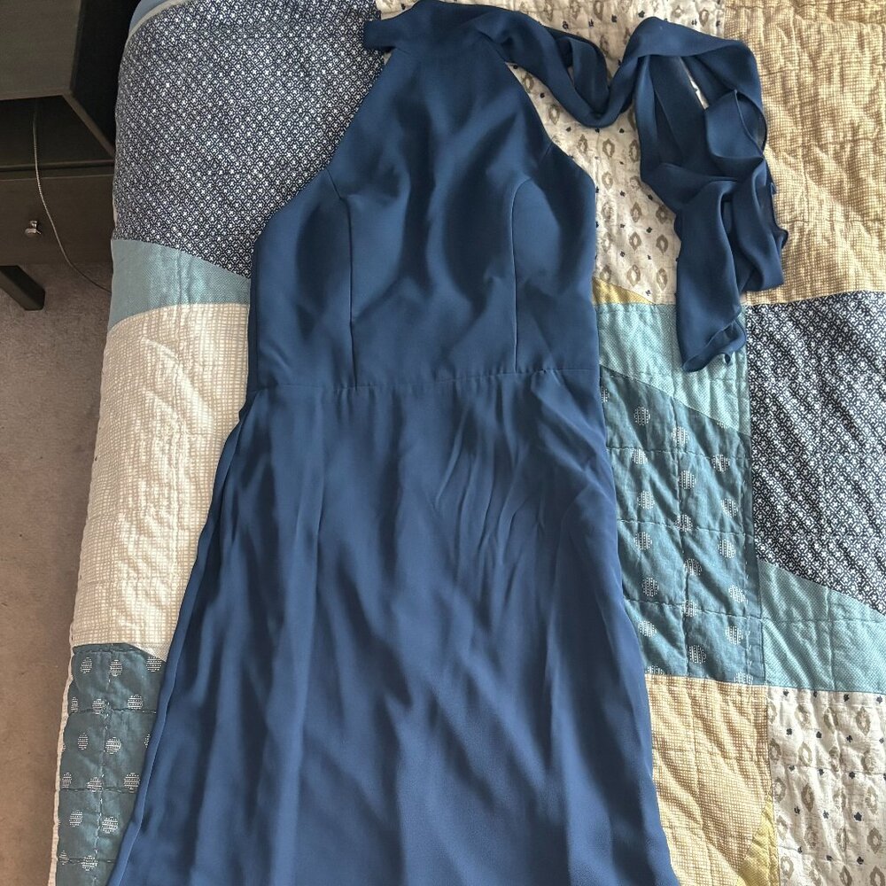 Amsale maxi dress, navy blue, size 10